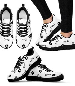Women's Dog Paw Print Sneakers, Low Top Running Shoes, Custom Athletic Gifts for Dog Lovers - Image 4